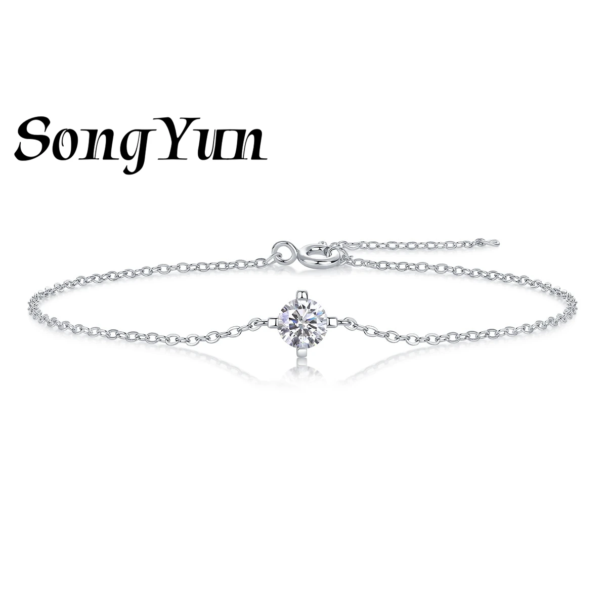 

SONGYUN Brand Jewelry 925 Sterling Silver Bracelet Moissanite Diamond Charm Fashion for Her Rhodium Plated SYT Patent Bangle