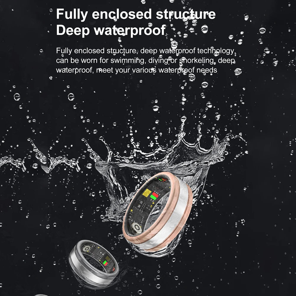남녀공용 스마트 링, 밀리터리 등급 티타늄 스틸, 쉘 건강 모니터링, 방수 건강 피트니스 링, 멀티 스포츠 모드, R18
