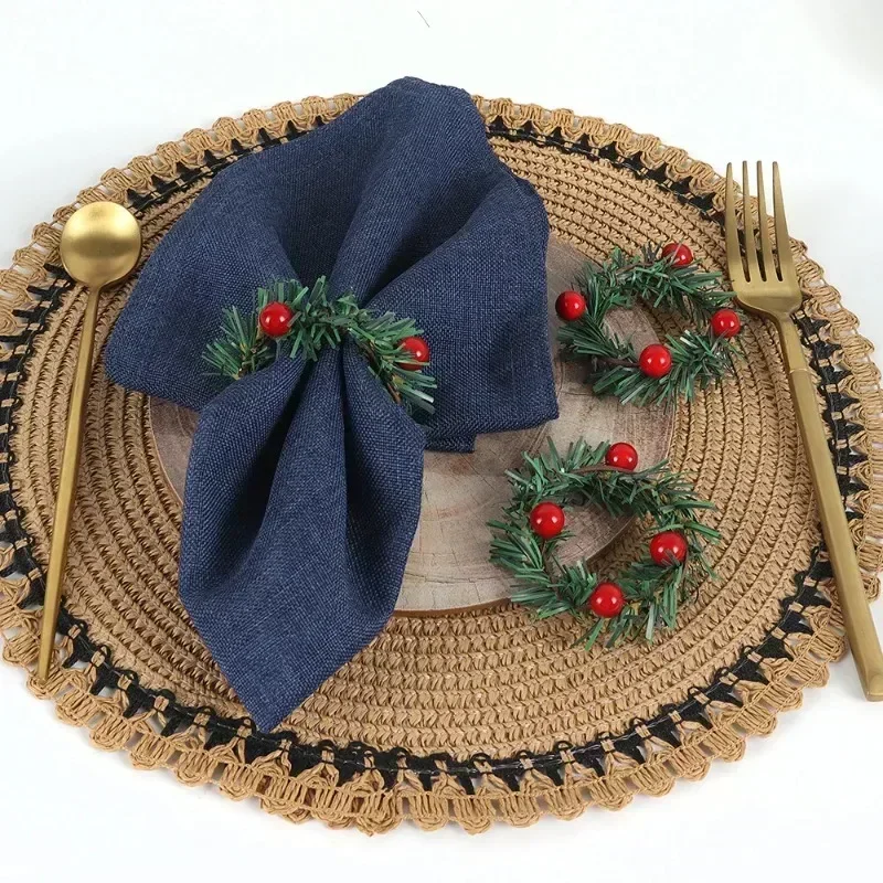 10pcs Cotton Cloth Napkins 30x45cm Christmas New Year Decor Fabric Serviette Kitchen Tea Towel Home Wedding Table Decoration