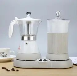 Mini cafeteira elétrica italiana, Máquina automática de espuma de leite, Extrato lento Moka Pot italiano, Casa