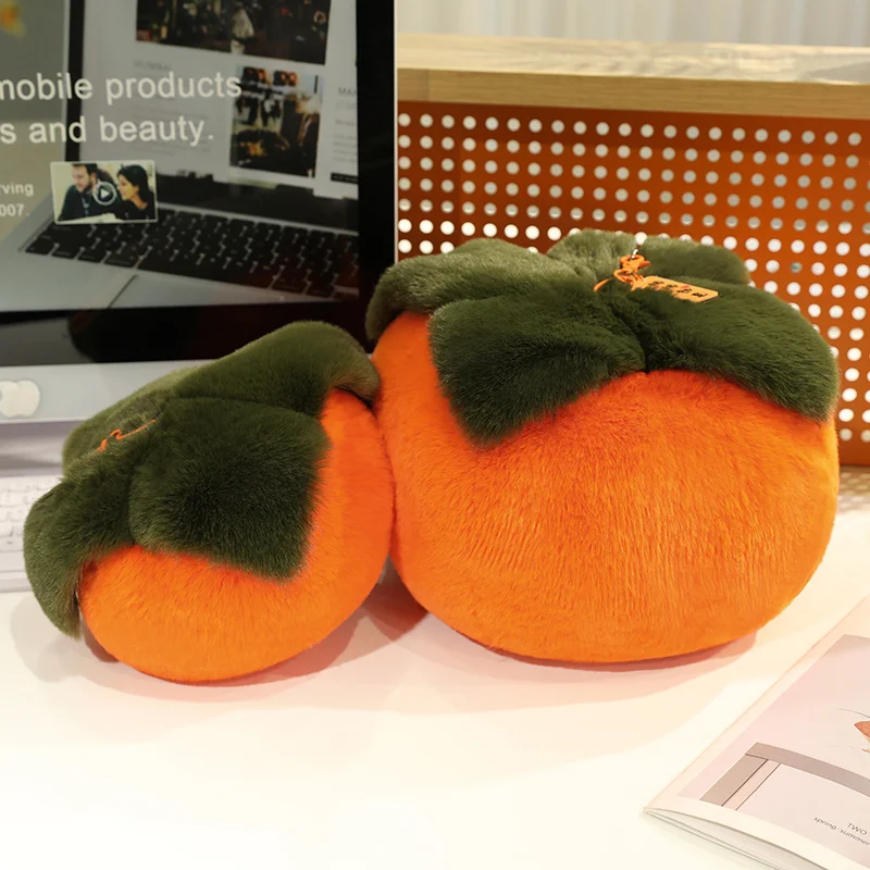 20/25/30/40cm Orange Persimmon Plush Pillow Stuffed Fruit Seat Cushion Big Soft Plushie Decoration Birthday Gift
