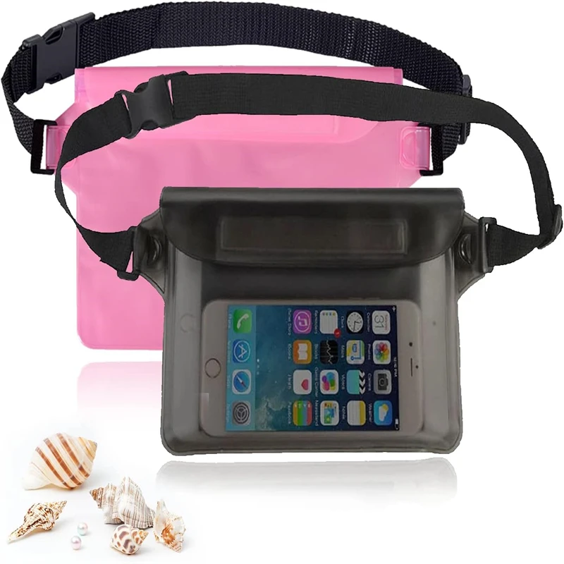 

Waterproof Phone Pouch, Floating Dry Bag with Waist Strap for Swimming Snorkeling Beach Sports, Touchscreen Case