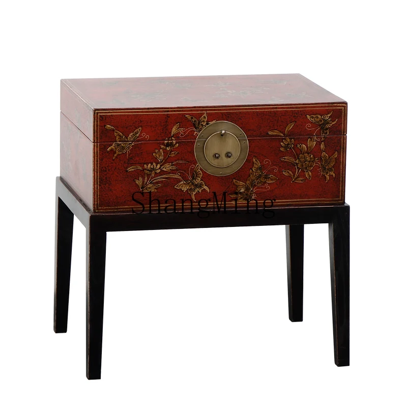 SM Home العتيقة الخشب الصلب غرفة المعيشة الزاوية عدد قليل من النمط الصيني القديم الرجعية تخزين طاولة شاي غرفة نوم طاولة بجانب السرير