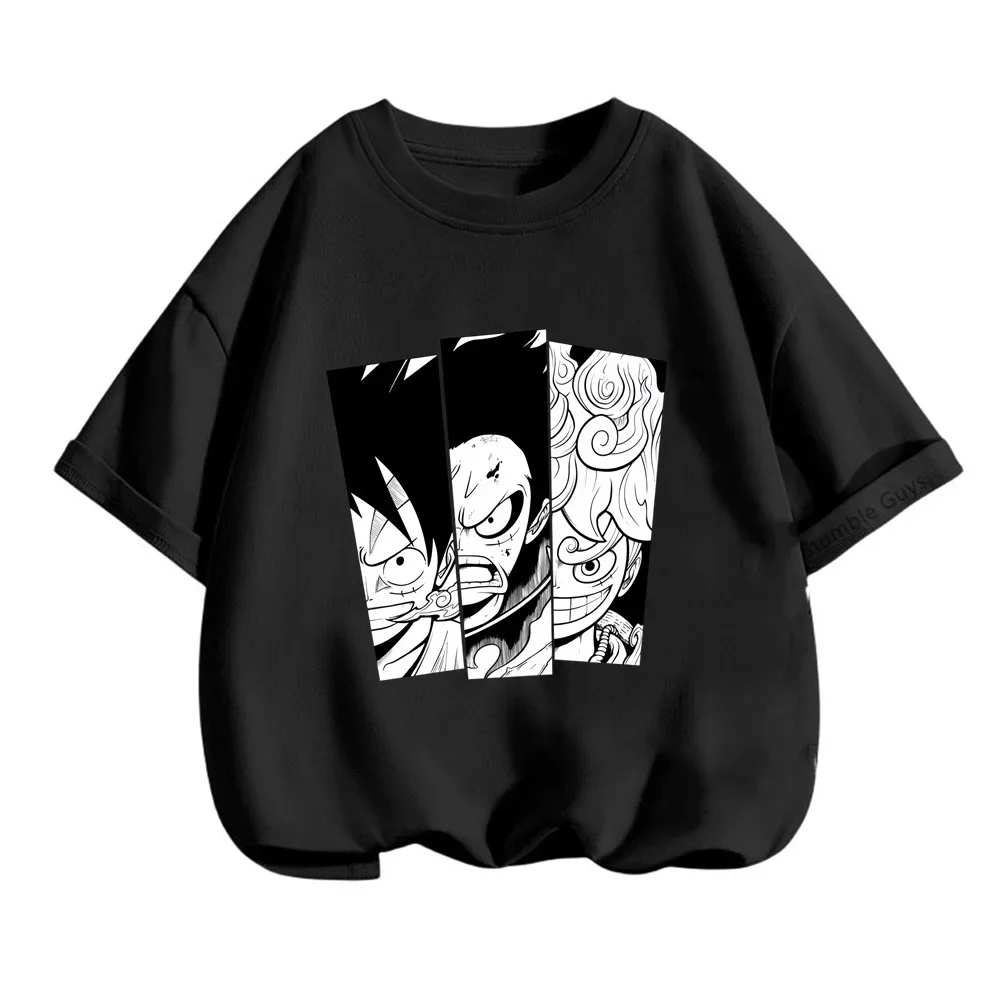 

Luffy Gear 5 Футболка повседневные кавайные Мультяшные топы для подростков японское аниме цельный Детский с коротким рукавом летняя одежда для мальчиков девочек