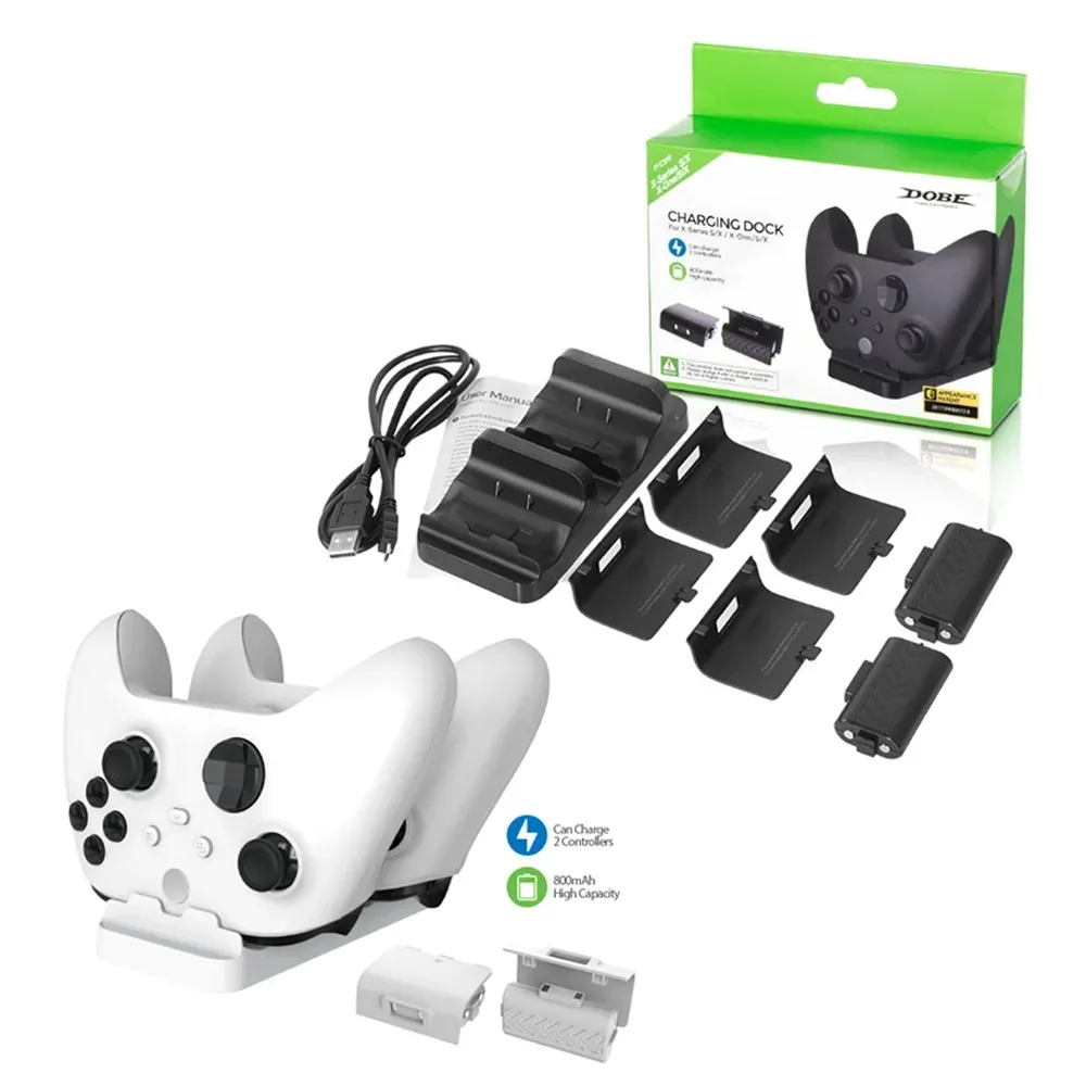 Compatible avec la manette sans fil Xbox Series X/S, double charge pour SLIM/ONE X, kit de charge double batterie X1, base de charge