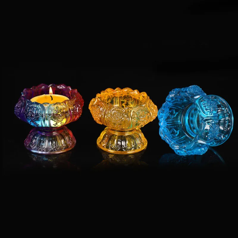 Glass Tealight Candle Holders For Home Decoration Retro Votive Lanterns Modern Candle Stand Windproof Burn