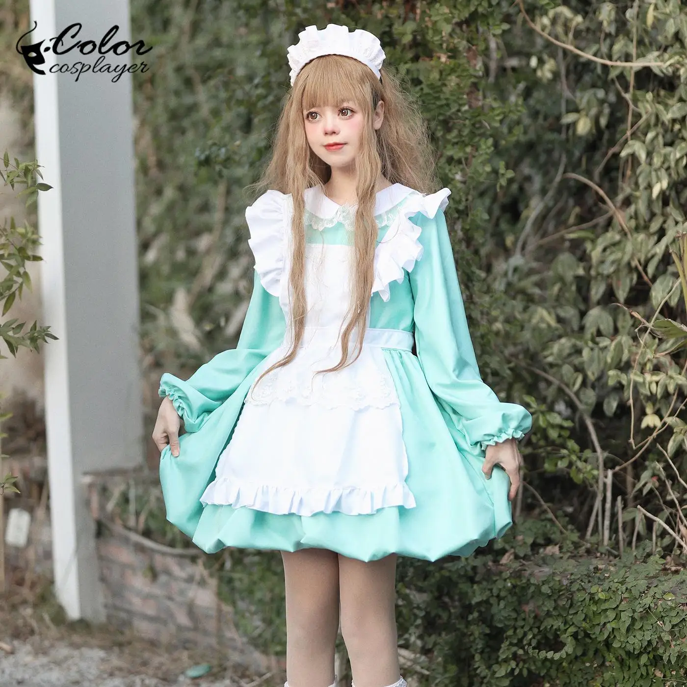 Color Cosplayer Christmas Maid Dress for Women Red Lolita Suit Servant Cosplay Costume Adult Uniform Fantasia Party Clothing