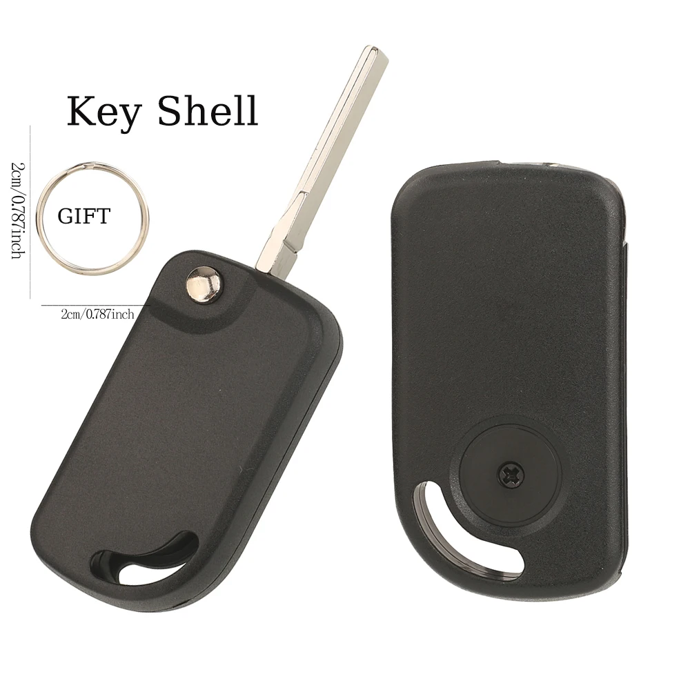 jingyuqin Remote Car Key Shell Blank Case For VW Volkswagen For Brazil Mark Replacement Flip Key Folding Fit Uncut HU66 Blade