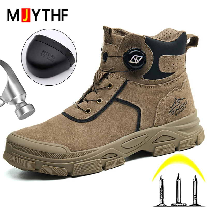

Quality Suede cowhide Work Boots Steel toe shoes Safety Protection Boots Indestructible shoes Anti-smas Anti scald welding boots