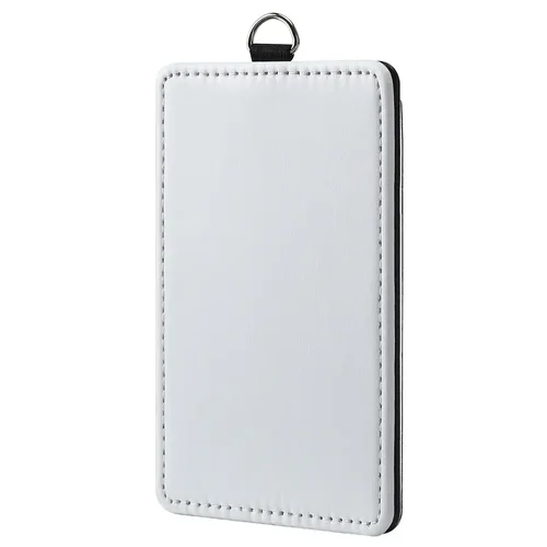 Imagen 2 del producto Funda para tarjetas de empleado en blanco con sublimación a la moda, tarjetero de cuero Pu para identificación, tarjetero para tarjetas bancarias de crédito para regalo con impresión de logotipo personalizado