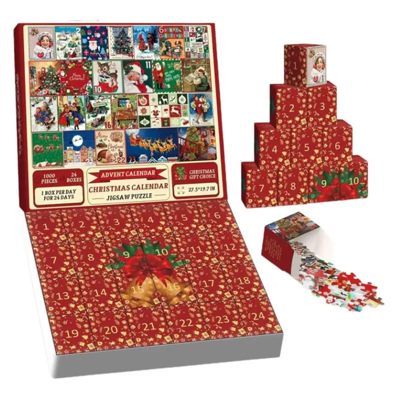 Christmas Jigsaw Puzzles Advent Calendar Surprise Countdown Advent Calendar Festival Theme Festival Party Favor Gifts Suppliess