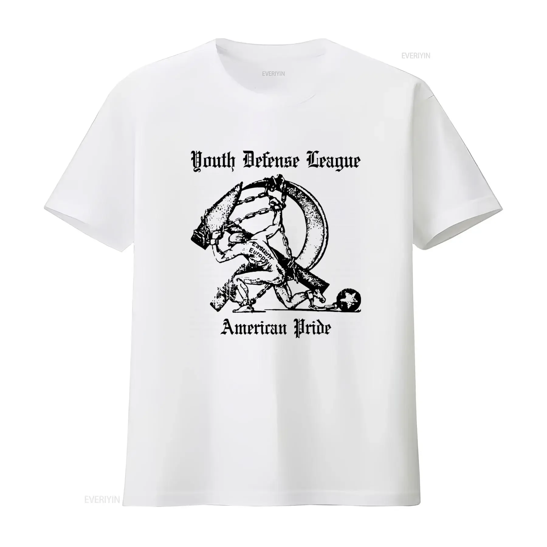 Youth Defense League T Shirt with American Pride Print Stylish and Patriotic Design for  vintage Washed Casual Breathable
