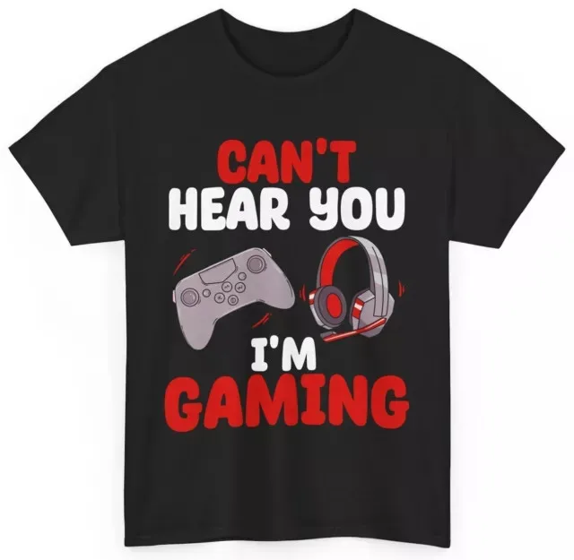 Gamer Shirt, Gaming Headset Can't Hear You I'm Gaming Video Games Controller Tee
