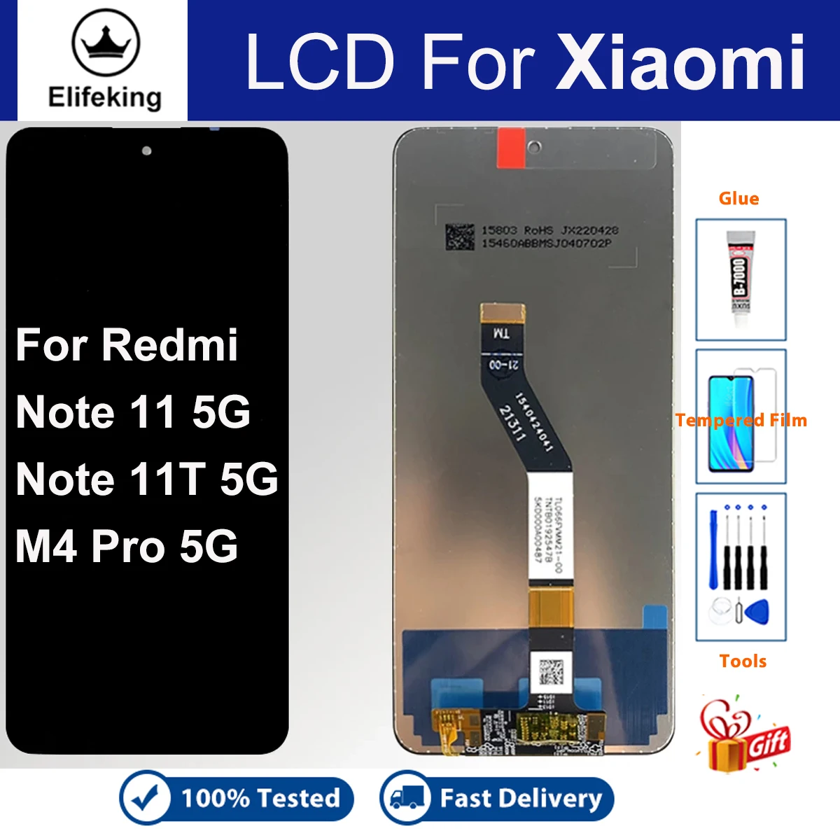 For Redmi Note 11 11T 5G LCD Display Touch Screen Panel For Xiaomi Poco M4 Pro 5G Replacement 21091116AG