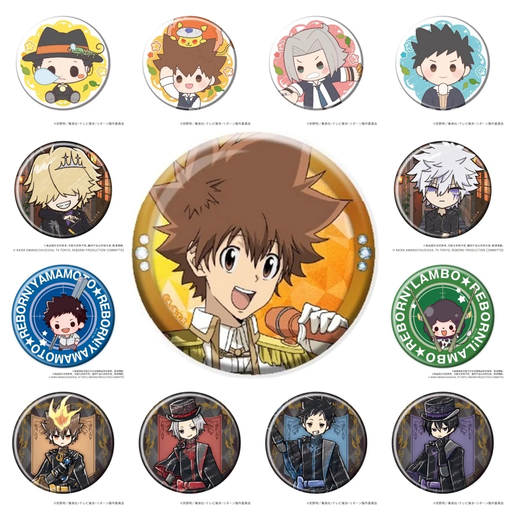 

58 мм аниме Katekyo Hitman Reborn Chibi Gokudera Hayato Hibari Kyoya косплей значок булавка SPTE жестяная брошь ﻿ Опора Gilf