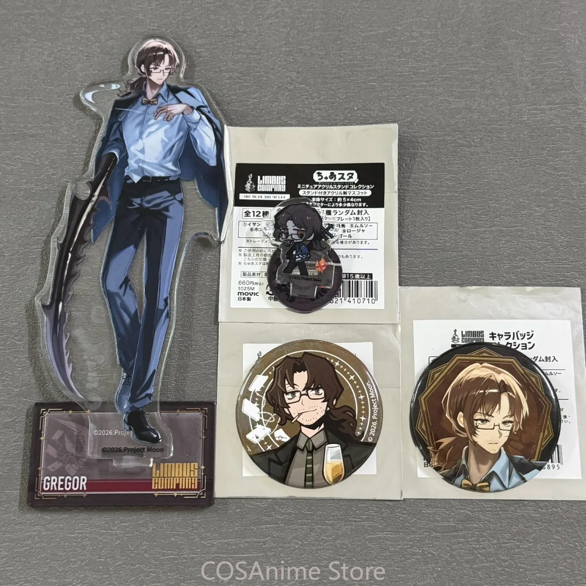 Limbus Company Ryōshū ‌ Figura de cosplay de anime, insignia de hojalata, broche, set de adornos de acrílico, modelo de exhibición de escritorio, regalo de Navidad
