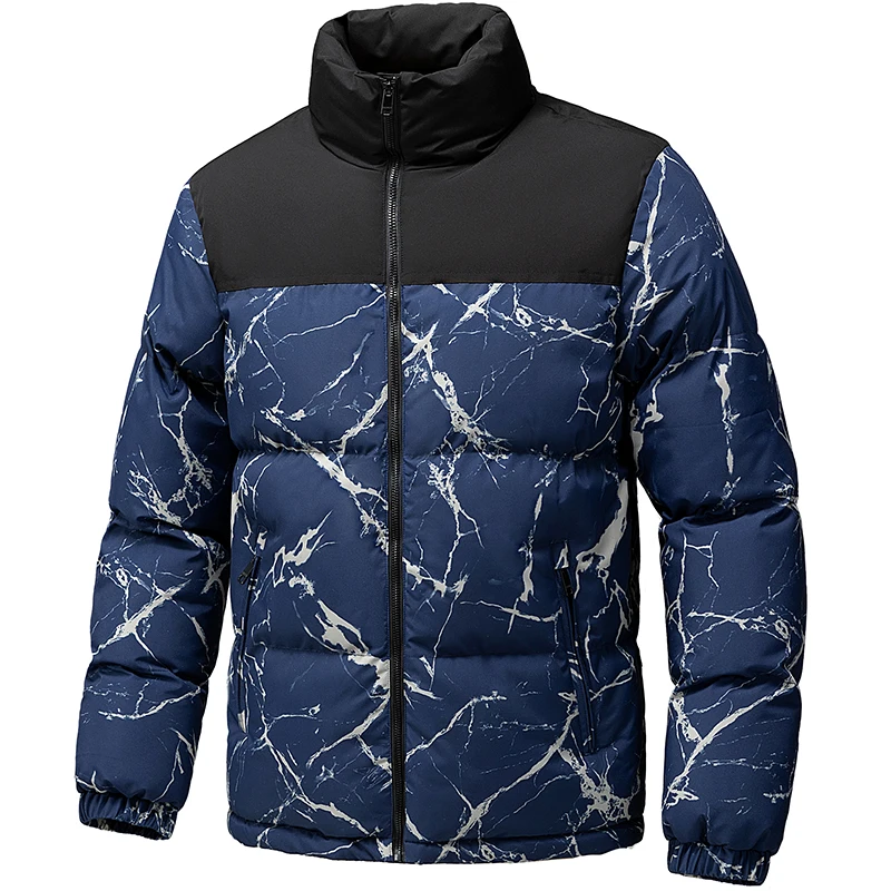 Men's Winter Down Padded Jacket 2025 New Fashion Brand Winter Cold-proof Jackets Men's Thickened Stand-up Collar Cotton Parkas