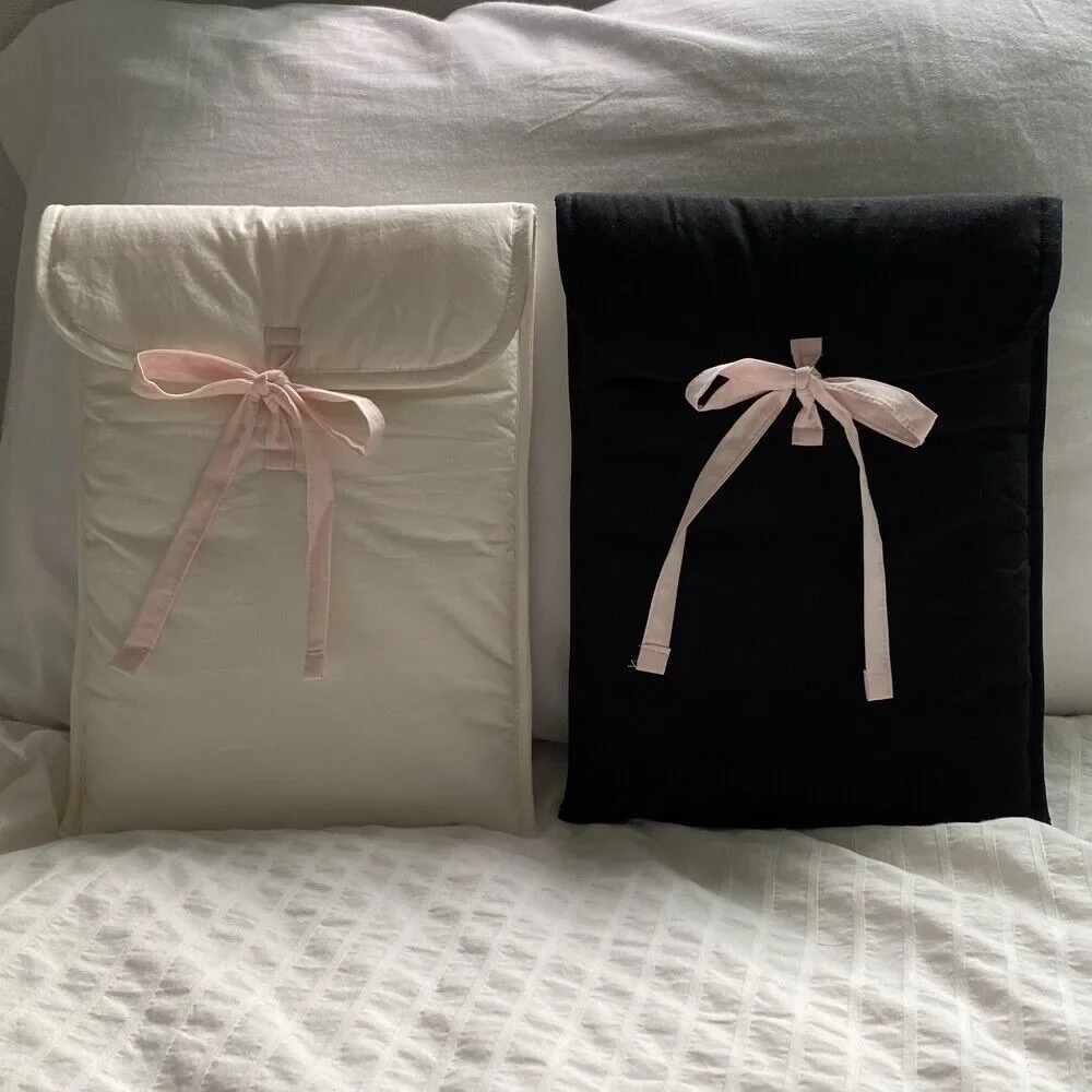 11,13 Inch Bow Tablets Computer Storage Handbag Laptop Bag INS Style Bow Knot Travel Cosmetic Storage Pouch Fashion Computer Bag