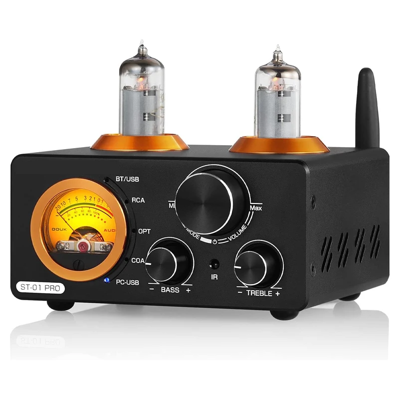 200W Bluetooth Amplifier Bluetooth 5.0 Tube Amplifier Fiber Optic Coaxial USB Fully Decoded Small Gauge VU Header