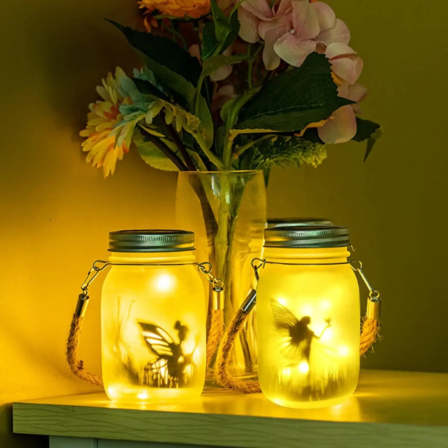 Solar Mason Jar Light Solar Lantern Fairy Lights Waterproof IP65 Hanging Standing Solar Lamp Garden Ornament for Patio Lawn