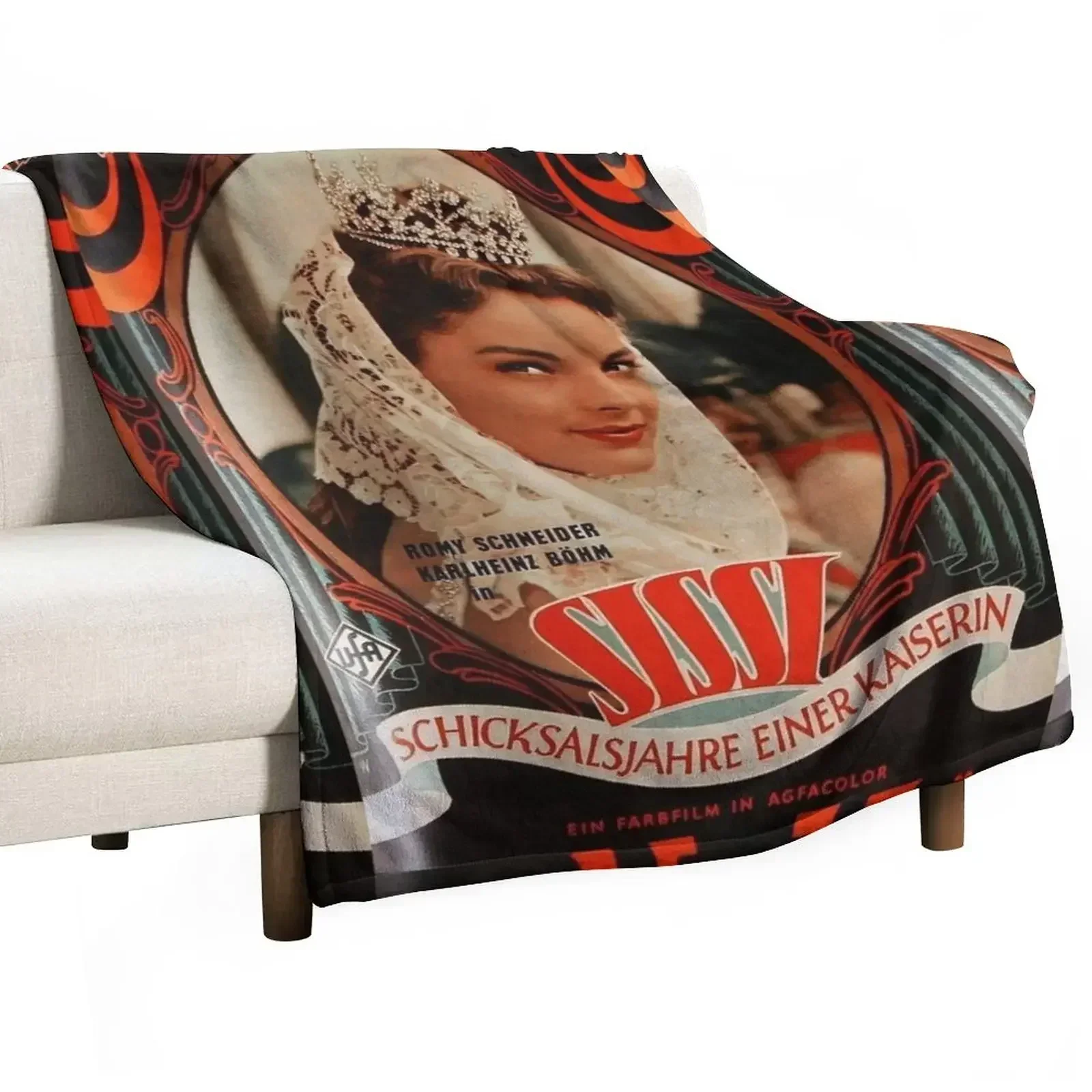 

Empress Sissi, vintage 1957 Movie poster Throw Blanket Warm Throw Blanket Gift for Anniversary