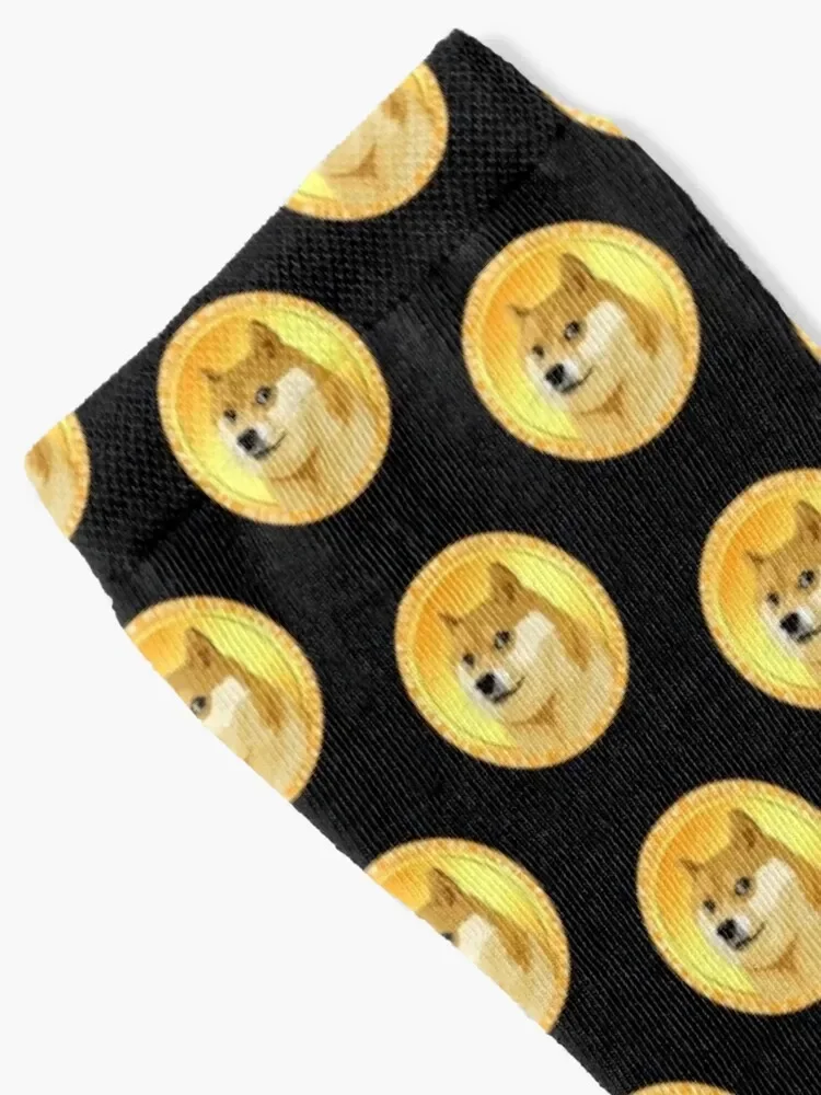 Dogecoin Funny Dog Meme Coin Crypto Currency Doge Socks custom sports christmas stocking winter thermal Mens Socks Women's