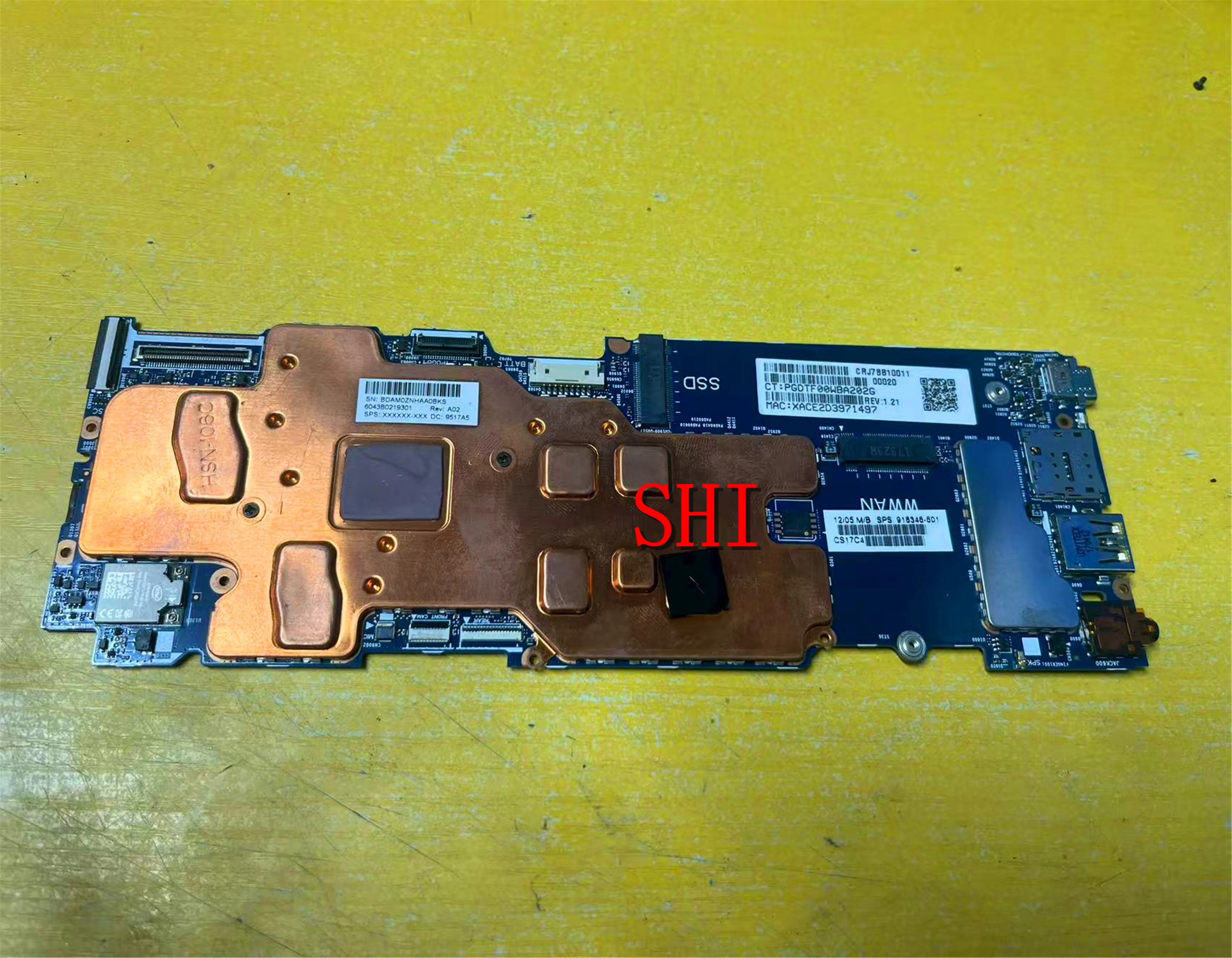 6050A2851001 Original for HP x2 612 g2 motherboard 6050a2851001-mb-a02 4G i5-7y54 CPU 918346-601 TESED OK