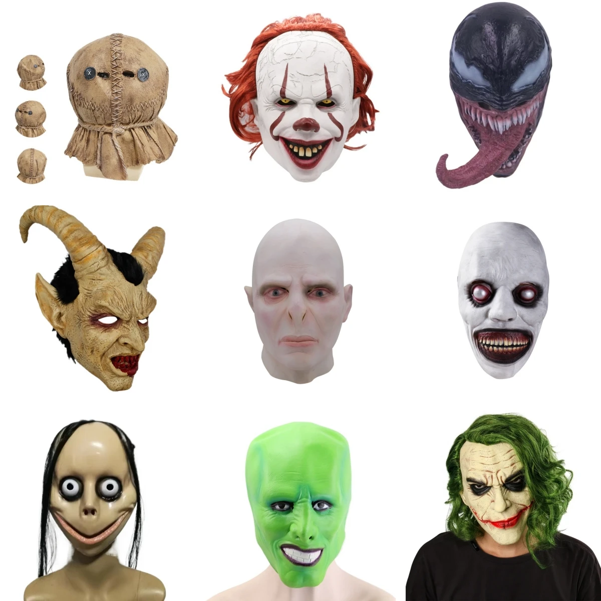 

Halloween Carnival Terror Mask Unisex Cosplay Funny Animal Headgear Latex Animal Masks Scary Prop Mascara Party Masks