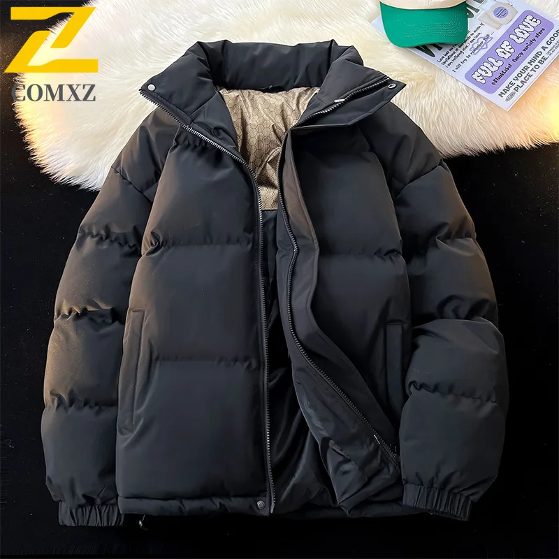

Couple Cotton Jacket 2025 Solid Color Graphene Thick Cold Proof Warm Stand Up Collar Cotton Coat Outdoor Casual Winter Down Coat