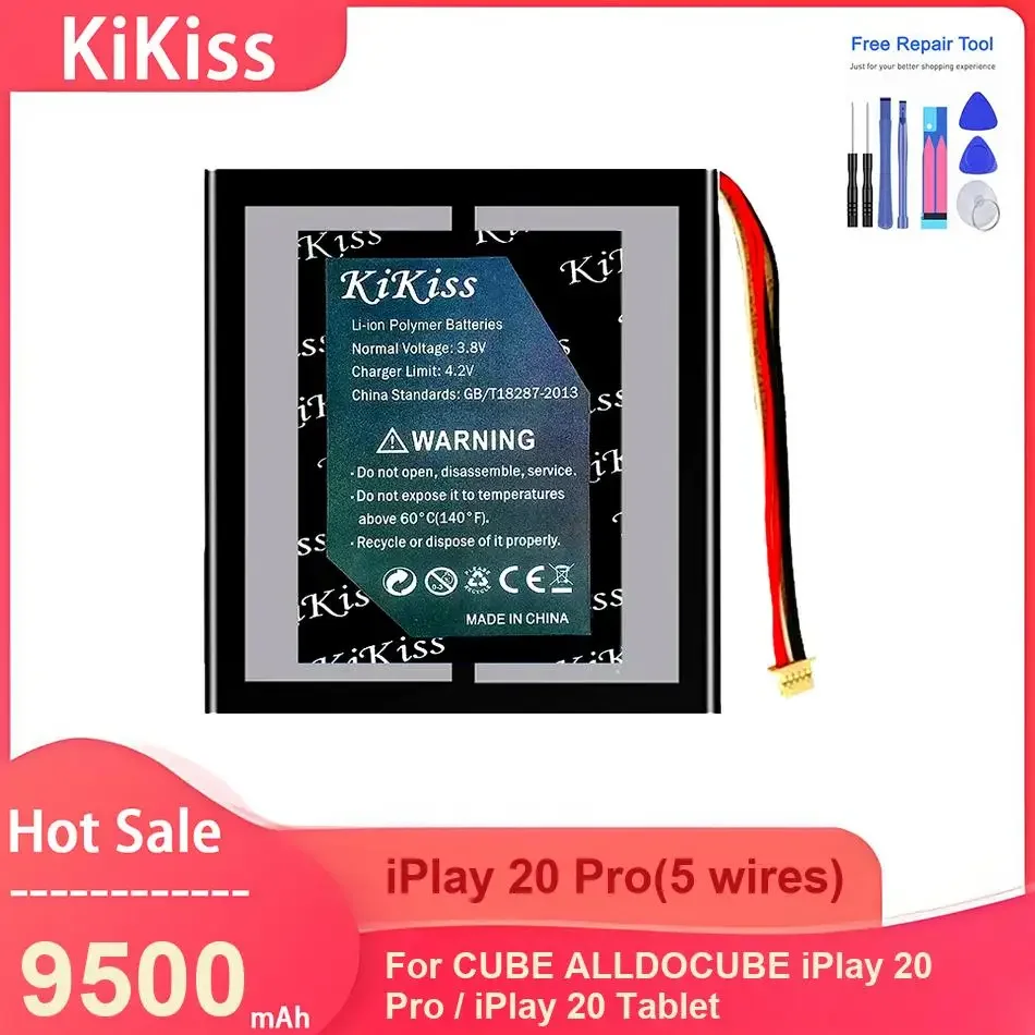 

KiKiss Tablet Battery For CUBE ALLDOCUBE iPlay 20 Pro / iPlay 20 Tablet ,iPlay 20 Pro(5 wires) 9500mAh Batteries