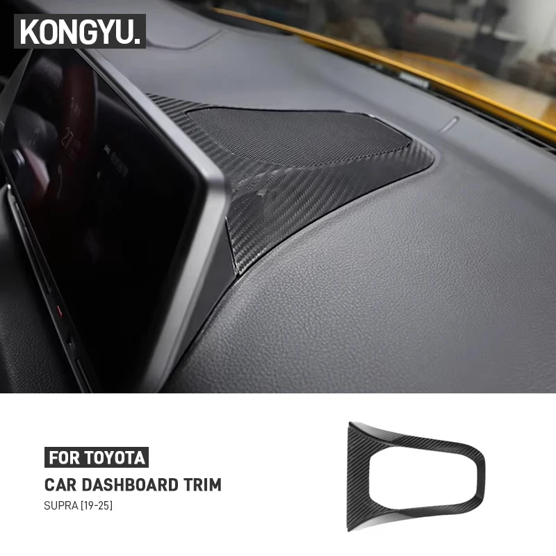 

For Toyota Supra A90 A91 MK5 2019-2025 Real Dry Carbon Fiber Car Dashboard Horn Frame Cover Trim Sticker Interior Accessories