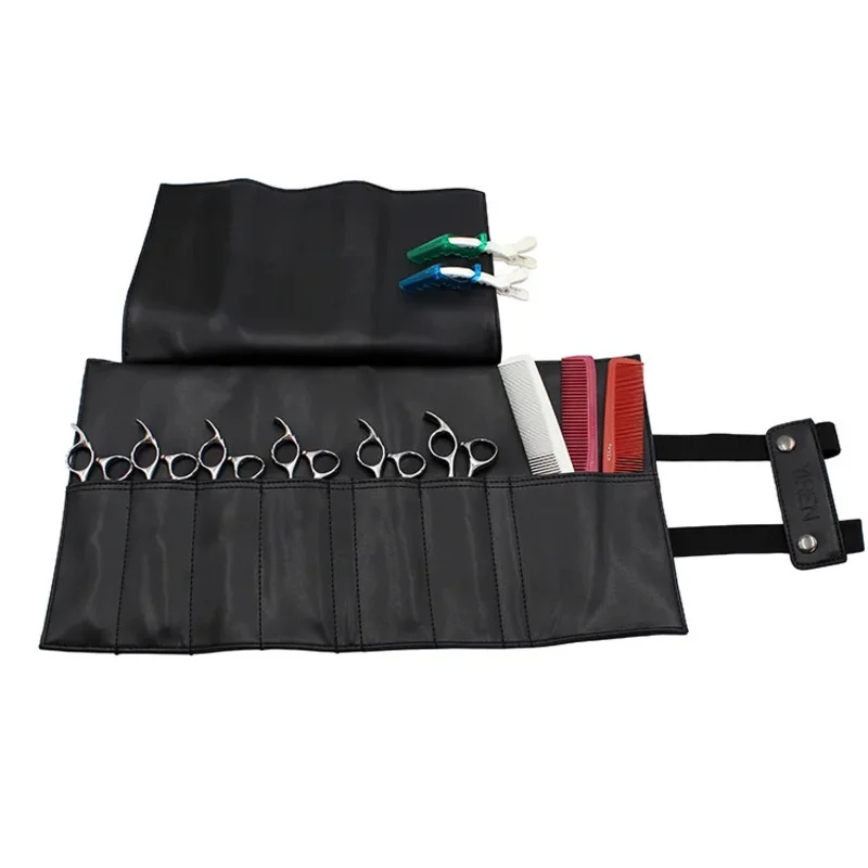 Pu salon hair scissor bag storage space hair comb shear pouch Holder case belt Barber hairdressing tool bag