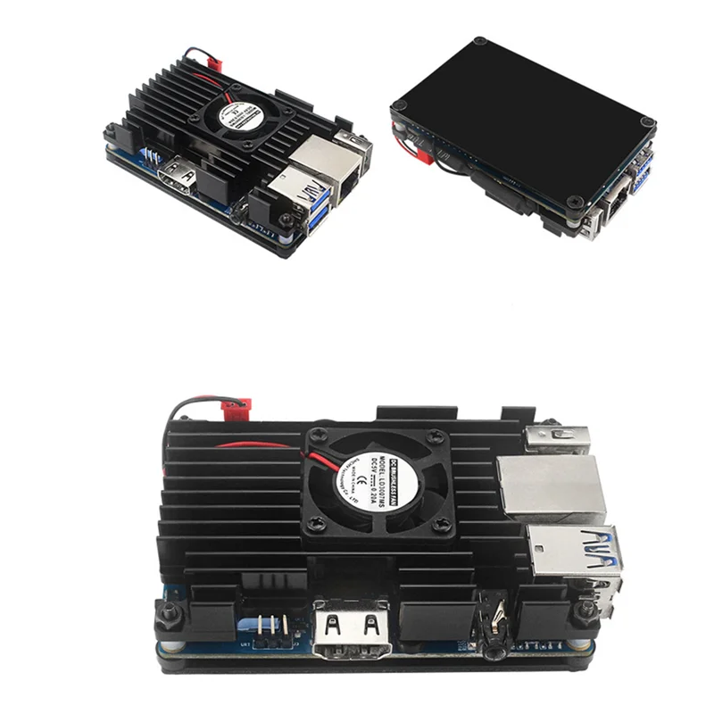 

For Orange Pi 3 LTS Aluminum Alloy Protective Case With 30X30 Cooling Fan+Thermal Pad Active Passive Cooling Metal Case