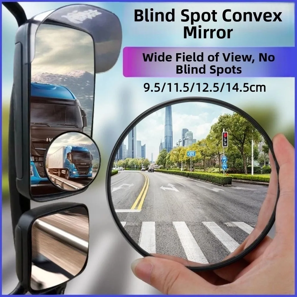 

2Pcs Car Blind Spot Rear View Mirror Wide Angle Adjustable RoundMirror Car Reverse Auxiliary Rearview Convex Mirror