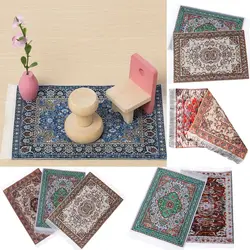 1:12 Scale Dollhouse Carpet Turkish Style Playing House Mini House Decor Floor Coverings Dollhouse Carpet Miniature Weaving Rug