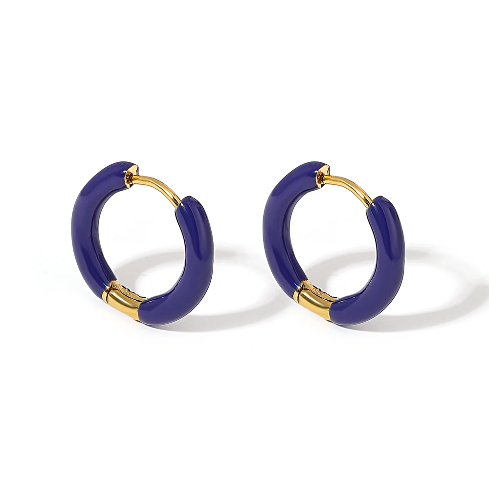 Kleurrijke neon emaille Huggie hoepels oorbellen roestvrij stalen sieraden voor vrouwen Dopamine kleine oor manchet piercing dikke sieraden