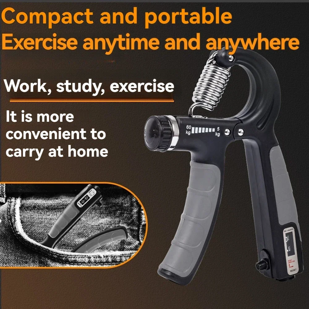 5-60kg Adjustable Hand Grip Strength Strengthener Trainer Full Set With Counter Wrist Forearm And Hand Exerciser For Muscle - view 4