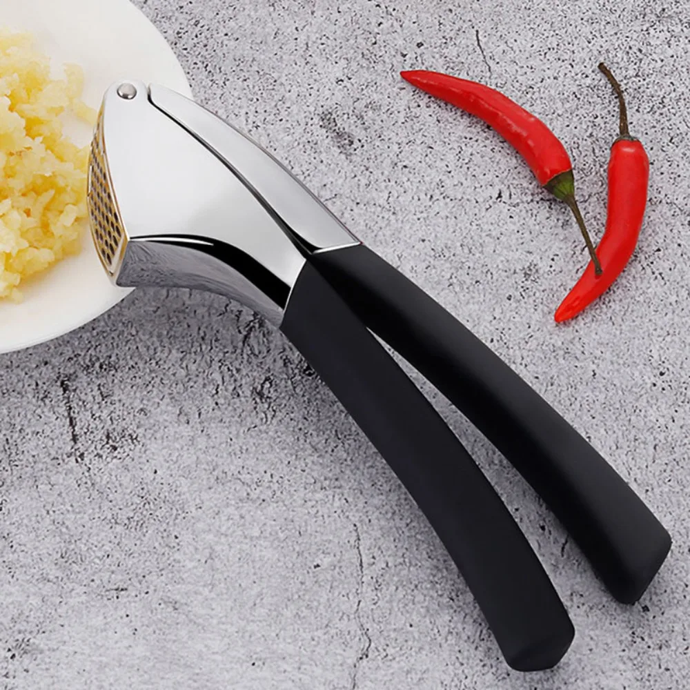

Manual Garlic Press Non-slip Handle Handheld Garlic Squeezer Ergonomic Grip Stainless Steel Garlic Crusher Cooking