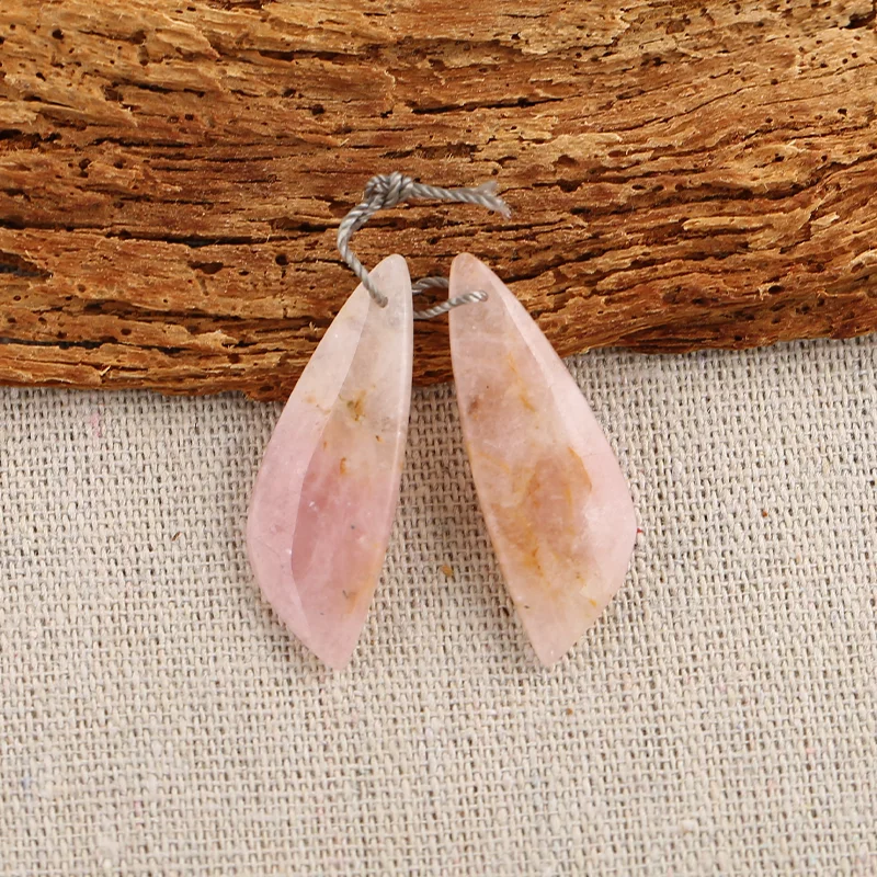 B&F Pink Opal  Earring Beads for Jewelry Making, Handmade Natural stones beads, Stones for jewelry Making Supplies