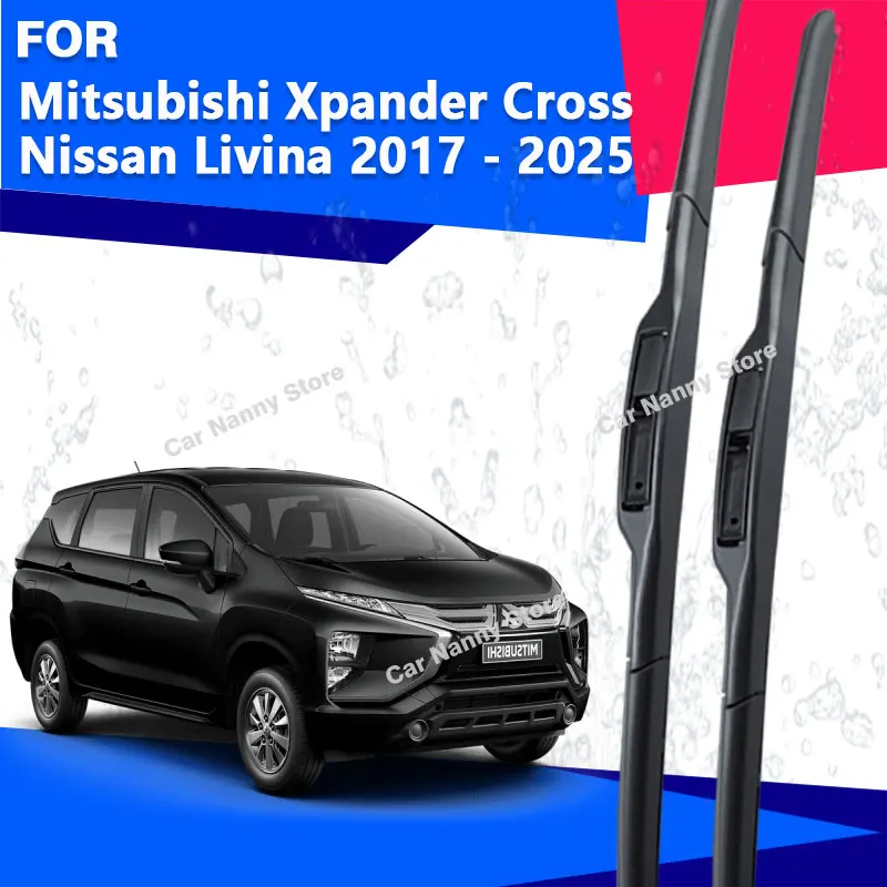 

Front Windshield Windscreen Blades for Mitsubishi Xpander Cross Nissan Livina 2017 - 2025 Car Wipers Rubber Strip Wiper Soft