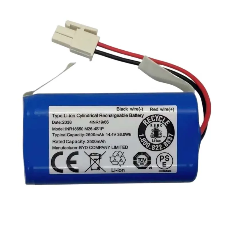 1-5PCS 14.4/14.8V 2600mah Lithium Battery for ILIFE A4 A4s V7 A6 V7s Plus Robot Vacuum Cleaner INR18650 M26-4S1P Battery