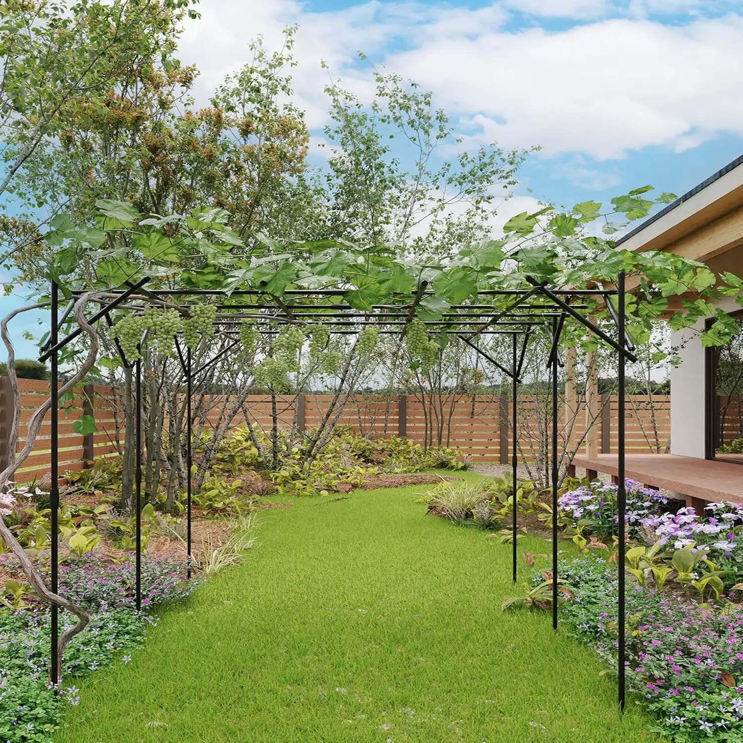 

U-Shape Garden Trellis, Garden Arch Trellis for Climbing Plants Outdoor, Metal Arch Vegetables Trellis, Metal Arched Arbor