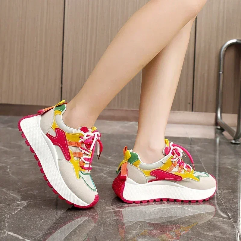 2024 Originality Womans Chunky Vulcanized Shoes High Quality Colorful Dress Casual Sneakers Little White Shoes Tennis Shoe Mujer