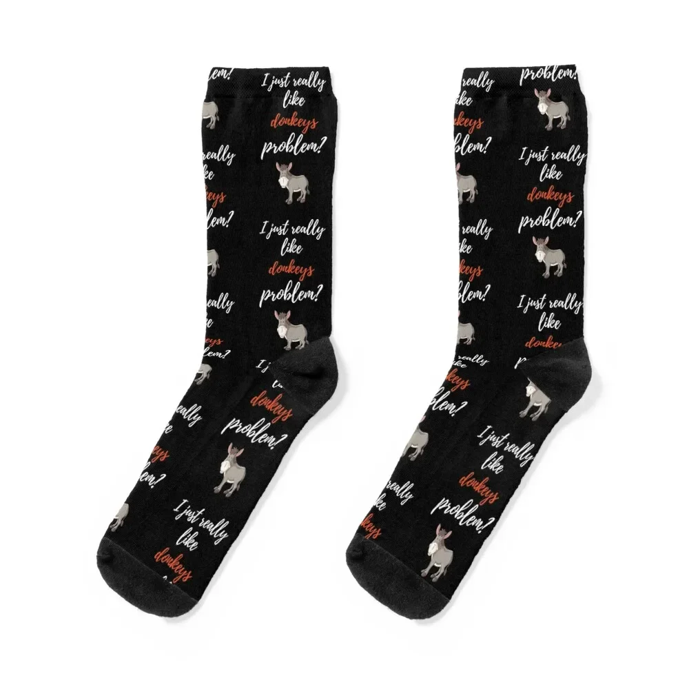 

I Just Really Like Donkeys, Problem Socks custom new year men cotton high quality Men Socks Women's