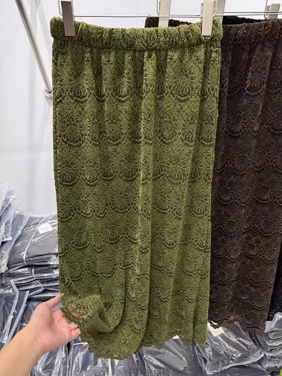 

Ele Кружевная юбка длиной f с эластичной резинкой на талии, свободный крой, цвет, универсальный, большие размеры, осень-зима, женская модная утягивающая...