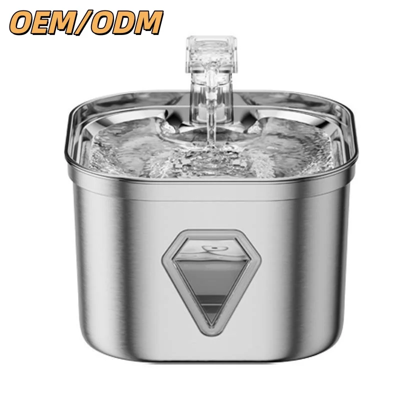 

Eco-friendly Pet Water Fountain Stainless Steel 108oz/3.2L Chargeable Automatic Cat Dog Drinking Dispenser Visible Water Level