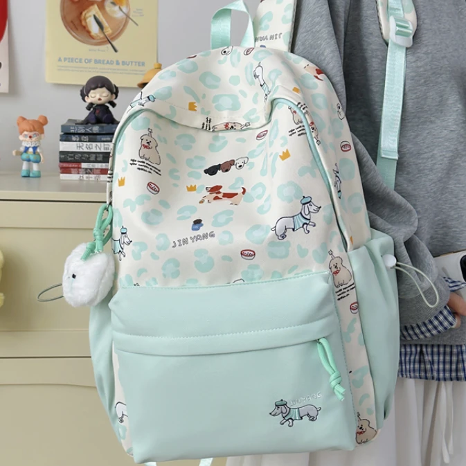 

Adorable Large Capacity Cartoon Backpack High School Student College Bag 2026 New Design Trendy School Bag Nylon Material Wat...