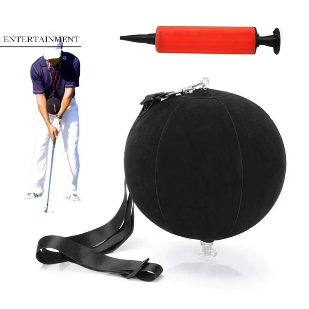 Inflatable Golf Swing Trainer Air Pump Arm Corrector Smart Impact Ball Smart Ball Adjustable Lanyard Golf Training Aids