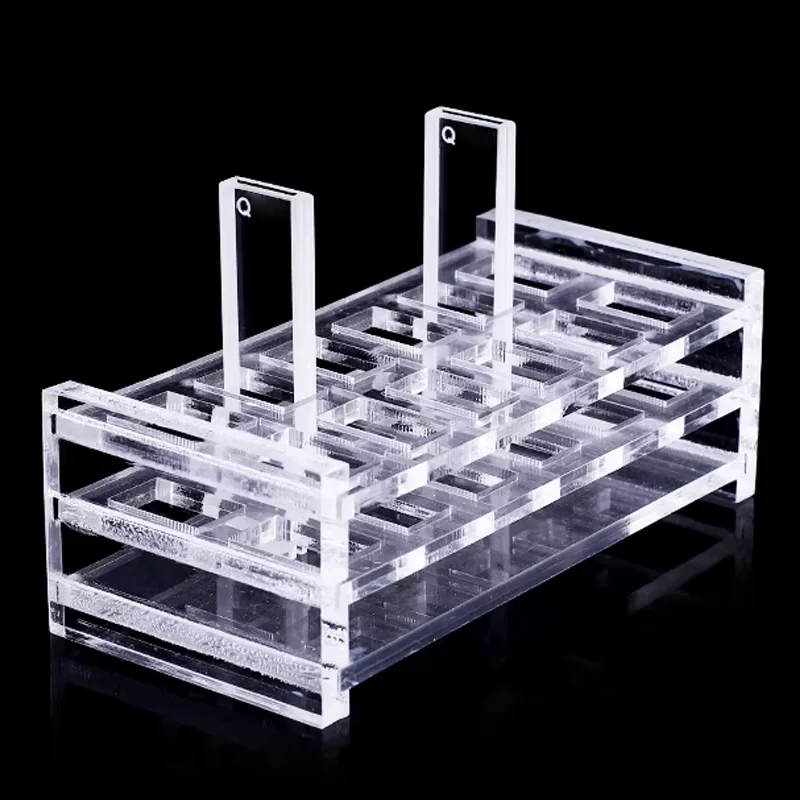 2 Stück 1 mm Quarz-Standardküvette, 2 klare optische Seiten, 350 µl, UV-transparente Spektralphotometer-Probenzelle, hohe Lichtdurchlässigkeit. – Detail 9