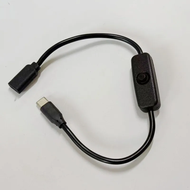 USB C Cable with On/Off Switch Button Type C Male to Female Connector Type C Switch Wire Cord